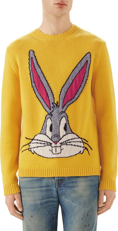 gucci bugs bunny intarsia knit sweater